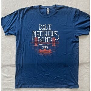 Next Level Mens XL T-Shirt Blue Dave Matthews Band 2013 Camden NJ Tour Graphic